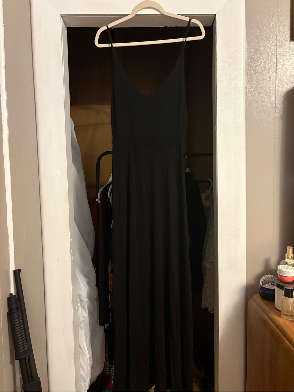 T.J.Maxx Black Sleeveless V-Neck Maxi Dress